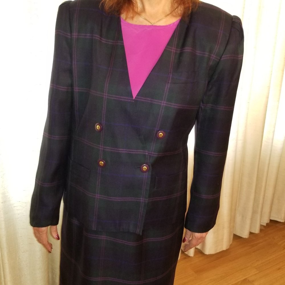 Sasson Double Breasted Suit Size 12